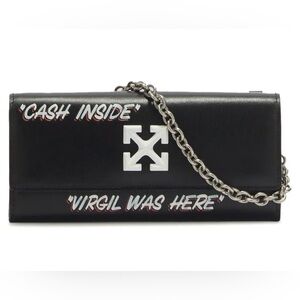 OFF-WHITE Jitney Wallet Cash Inside Virgil Was Here Black/White NWT - MSRP $1130